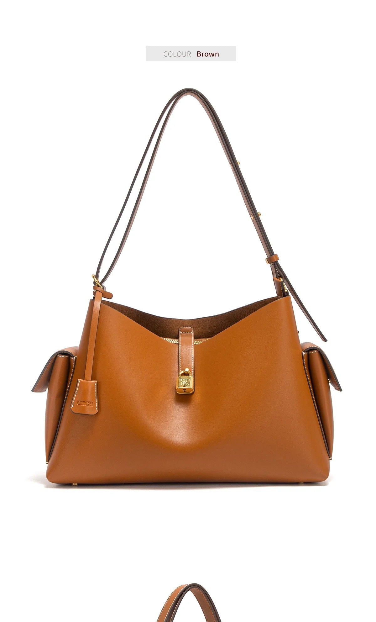 Women's Handbag 2026 Spring/Summer New Coffee Motorcycle Bag Large Capacity Women's Fashion Tote Bag