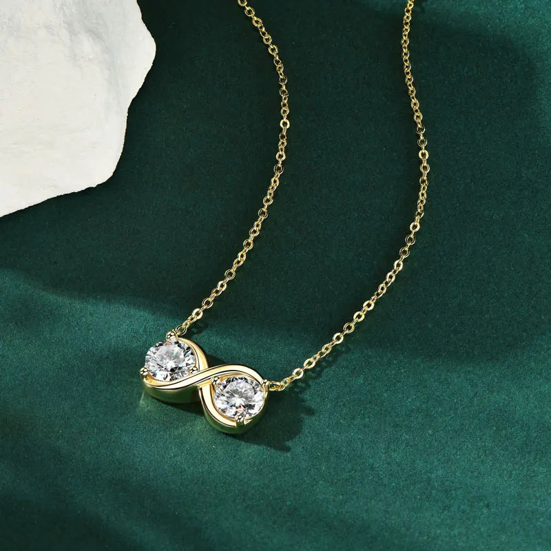GRA Certified Moissanite Twisted Bowknot Pendant Necklaces for Women S925 Sterling Silver Jewelry Chains Wedding Gifs