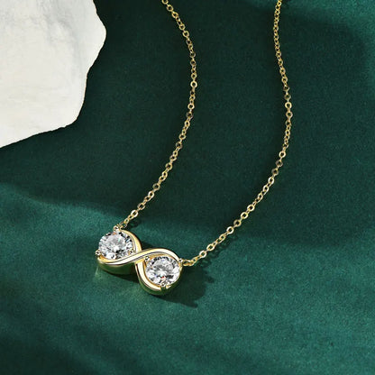 GRA Certified Moissanite Twisted Bowknot Pendant Necklaces for Women S925 Sterling Silver Jewelry Chains Wedding Gifs