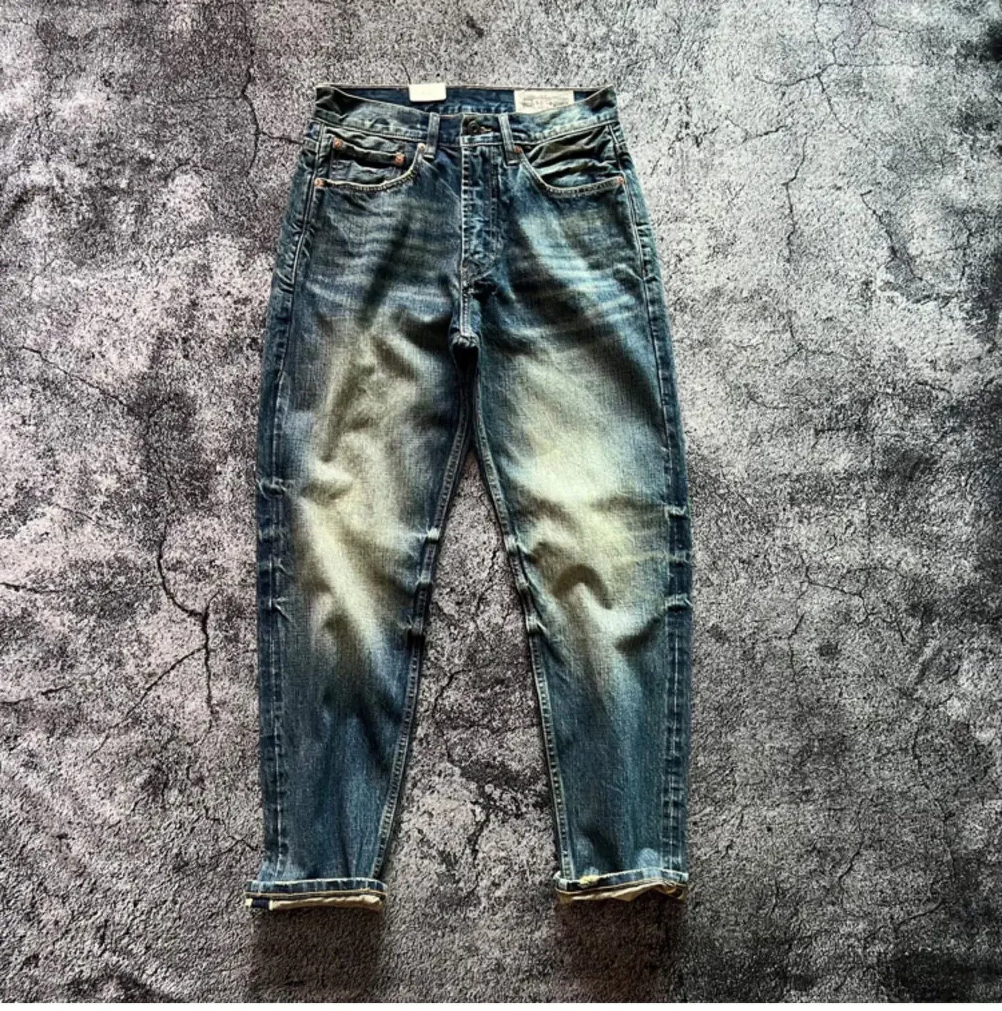 Heavyweight Heavy Washed Denim Jeans for Men Autumn Winter Vintage Selvedge Soft Loose Straight Pants 100% Cotton Y2k Youth Male