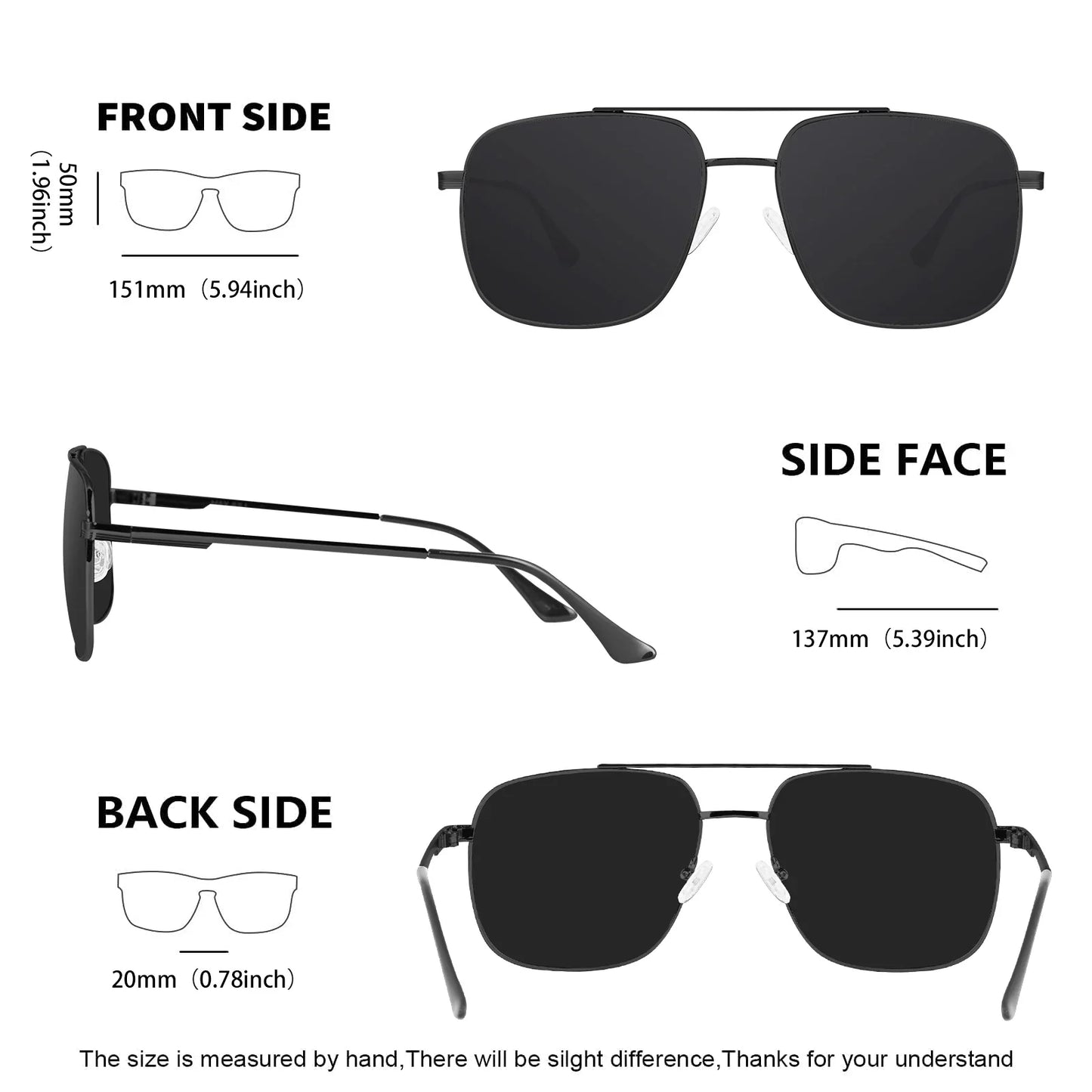 XXL Size Large Polarized Sunglasses for Men Big Wide Heads Metal 151MM Glasses lentes de sol para hombre 8222