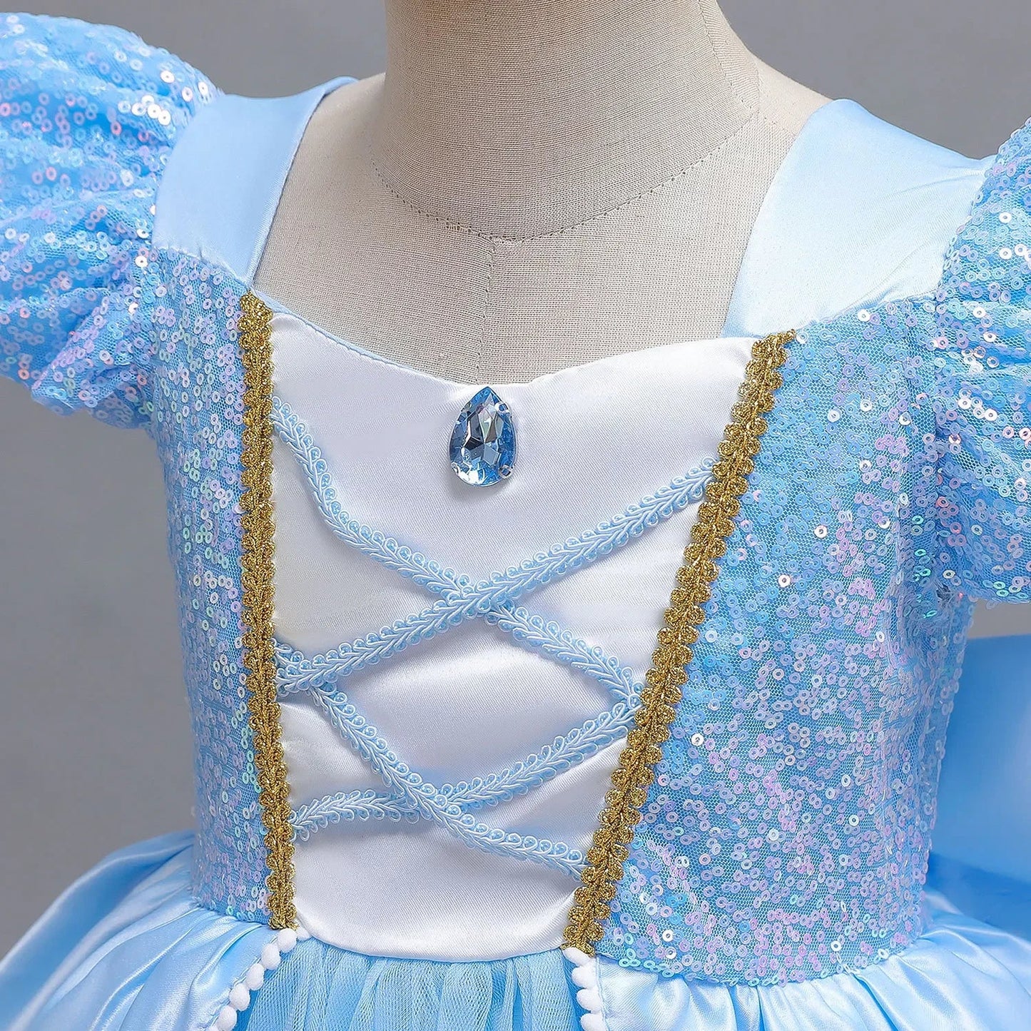 Deluxe Elegant Cinderella Princess Ball Gown Fancy Birthday Cinderella Party Dress Vestidos Costume Play Carnival Apparel