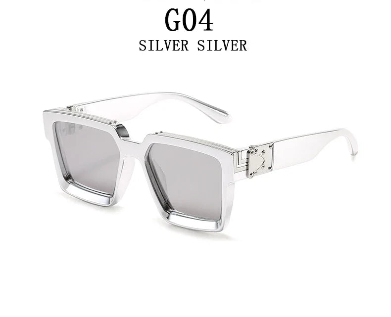 Millionaire Sunglasses For Men Vintage Square Fashion Glasses Luxury Retro Sunglasses Women Trending Punk Gafas De Sol Lentes