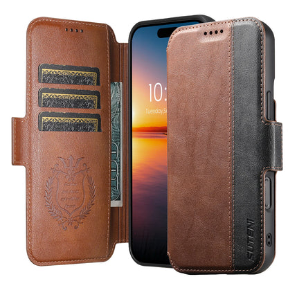 Faux Leather Wireless Charging Card Holder Stand Wallet Magnetic Flip Cover Phone Case For iPhone 16 Pro Max 15 Plus 14