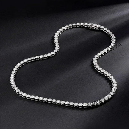 Sparkling Real Bubble 2/3mm D Color Full Moissanite Tennis Necklace for Women S925 Silver All Diamond Neck Chain Necklaces
