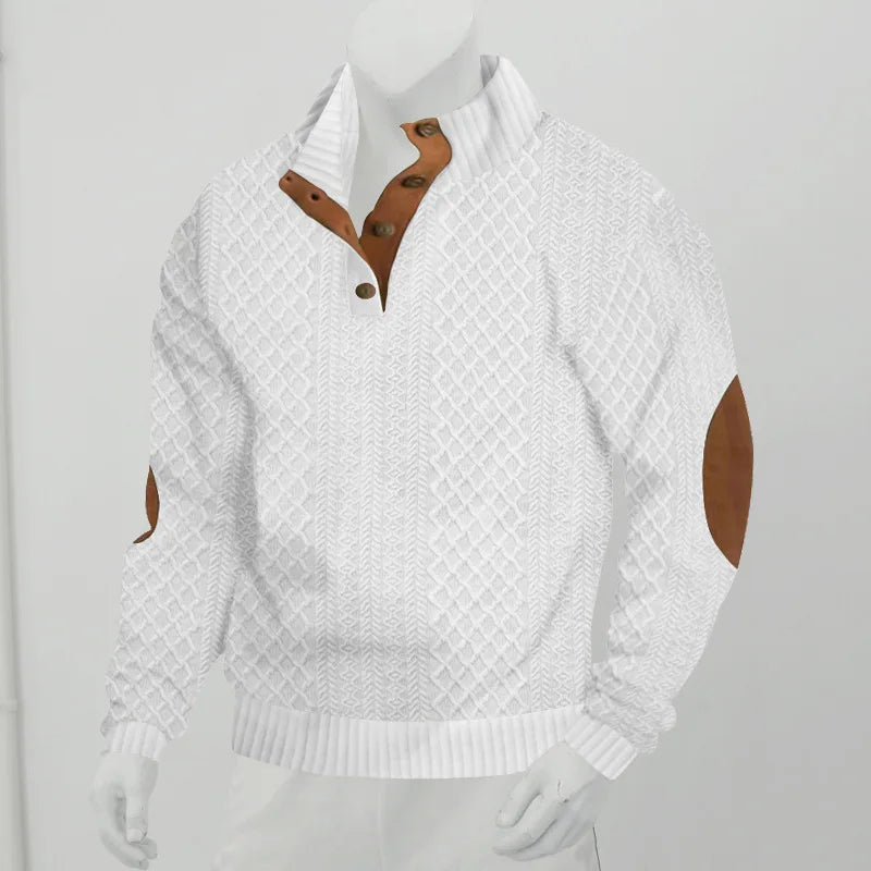2026 cross-border hot-selling autumn and winter men's casual stand-up collar long-sleeved jacquard knitted pullover sweater