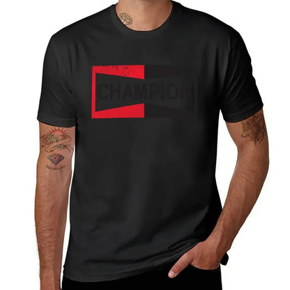 CHAMPION - Spark Plug Retro Distressed Emblem - Cl T-Shirt Short sleeve tee new edition slim fit t shirts for men