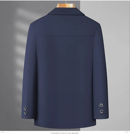 Men's Turn-down Collar Button Jacket Business Casual Outerwear for Male