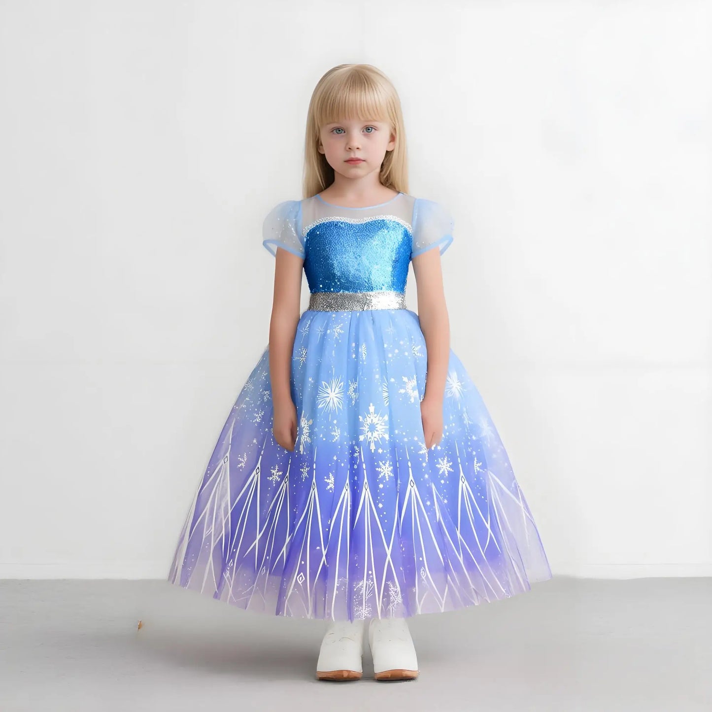 Elsa Girl Dresses Princess Costume Children's Sequin Fantasy Children's Cosplay Queen Clothes Halloween Carnival Party Dresses