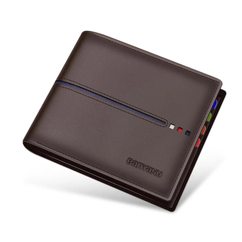 Protection Men Leather Wallet Business Small Cowhide Purse for Men Fashion Father Gifts