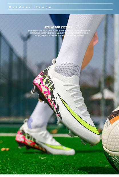 New Men Soccer Shoes Sneakers Original Football Boots Training Long Spikes Drop Shipping Futsal Cleats Match Ultralight Indoor