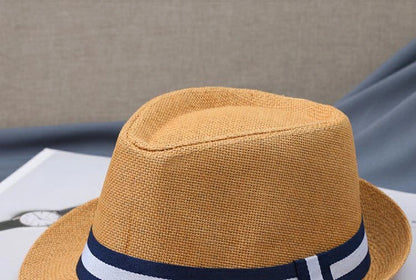New Hat Men Summer Short Shading Fashion Jazz Gentleman Hat Middle-aged and Old Outdoor Leisure Joker Hat