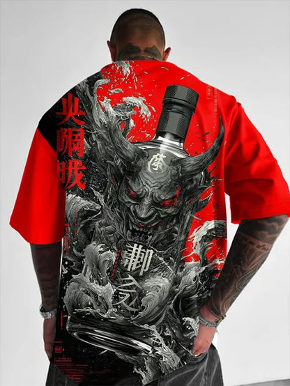 Men's and Women's Summer Fashion 3D Print Japanese Anime Printing T-shirt Casual Polyester Round Neck Casual Short Sleeve Tees