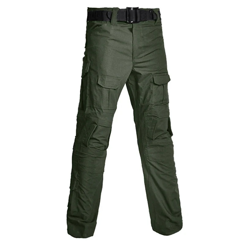 Tactical Military Camo Pants Men Multi Pockets Cargo Trousers with Protective Knee Pads for Hunting Airsoft Wargame