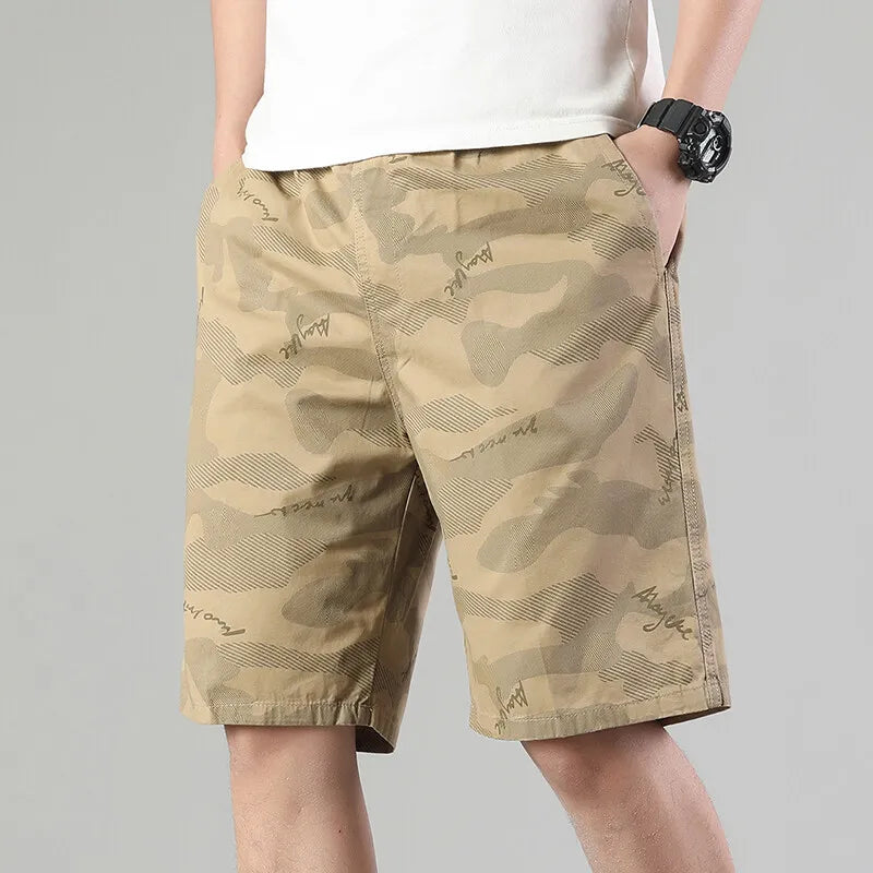 Men's Sweat Shorts Relaxed Fit Mens Cargo Shorts Casual Camo Shorts Drawstring Cotton Shorts Stretch Elastic Waist