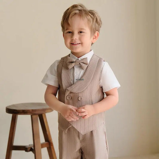 Flower Boys Summer Luxurious Birthday Dress Baby Kids Beaufitul Photograph Suit Children Formal Wedding Performance Tuxedo Wear