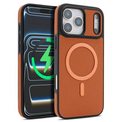 Luxury Carbon Fiber Magnetic Leather Phone Case For iPhone 17 Pro Max 16 Plus 15 14 13 12 For Magsafe Shockproof Slim Fit Cover