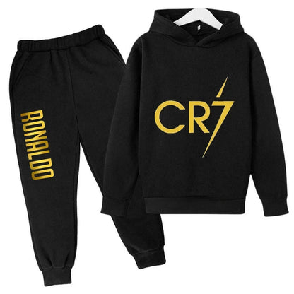 Ronaldo CR7 Print Football Idol Clothing Children Hoodie 2pcs Set Pants Suit Kids Boys Tracksuit Girls Clothing Sport Tracksuits