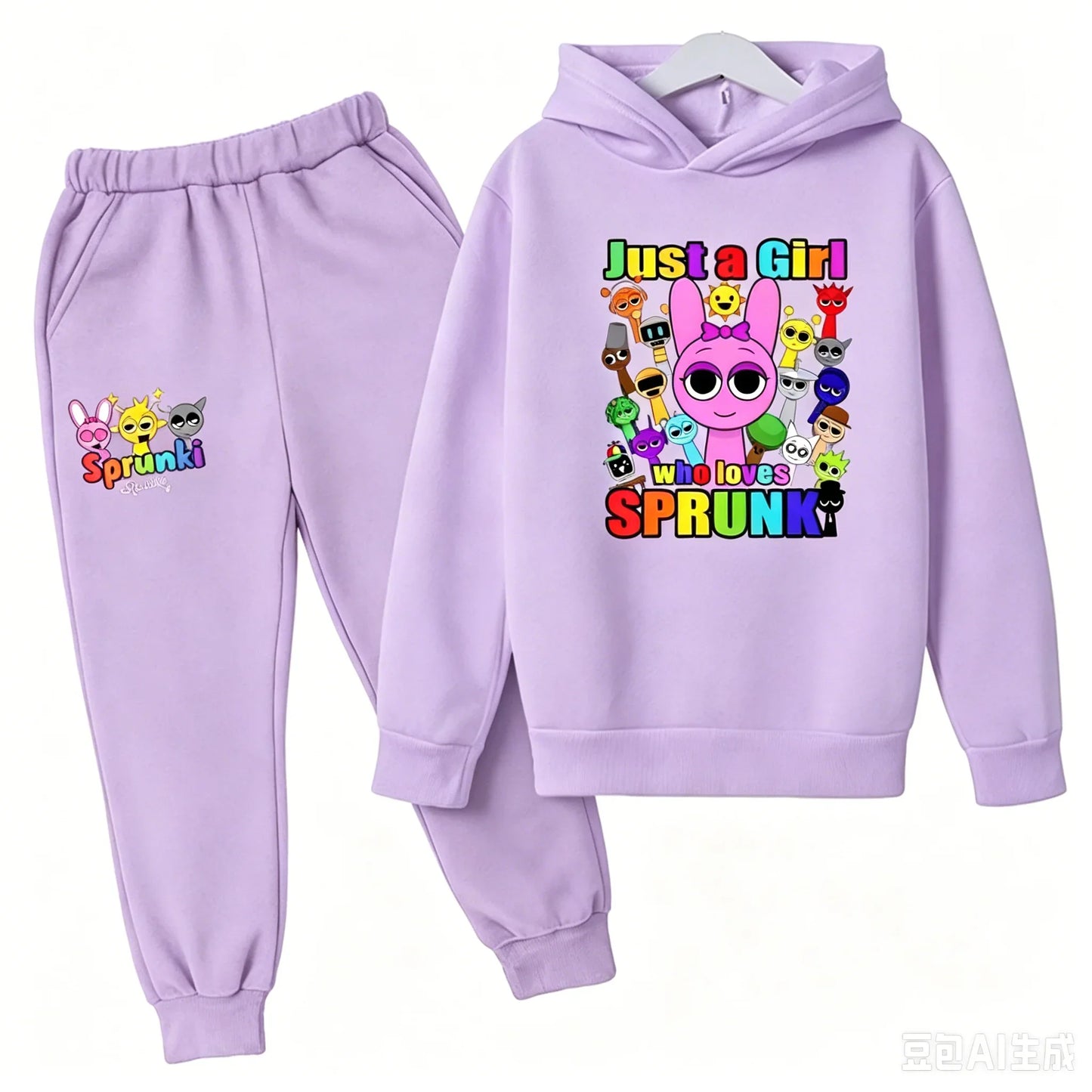 Sprunki Kids Clothes Hoodie+pants Age 2-12 Boy Girl Incredibox Anime Figures Sweatshirt Spring Autumn Pullover for Children Sets
