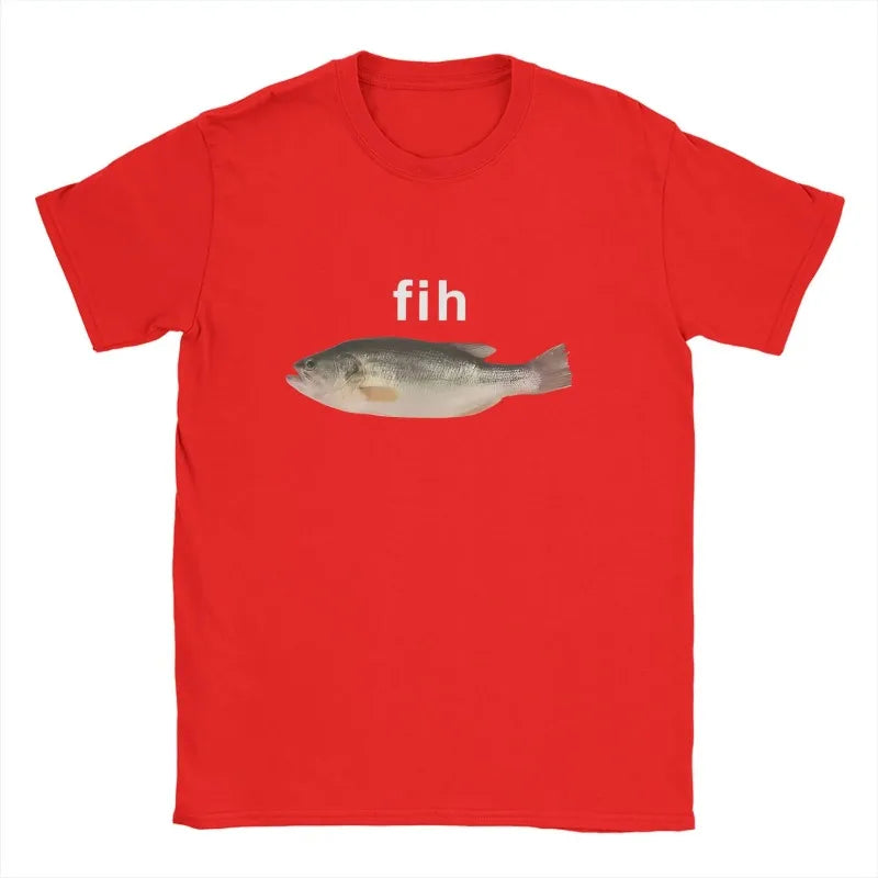 Funny Fih Fish Meme  T Shirt Summer  T Shirts For Men Harajuku Casual Tee Shirt Short Sleeve Y2K Funny Clothing