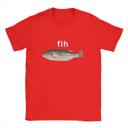 Funny Fih Fish Meme  T Shirt Summer  T Shirts For Men Harajuku Casual Tee Shirt Short Sleeve Y2K Funny Clothing