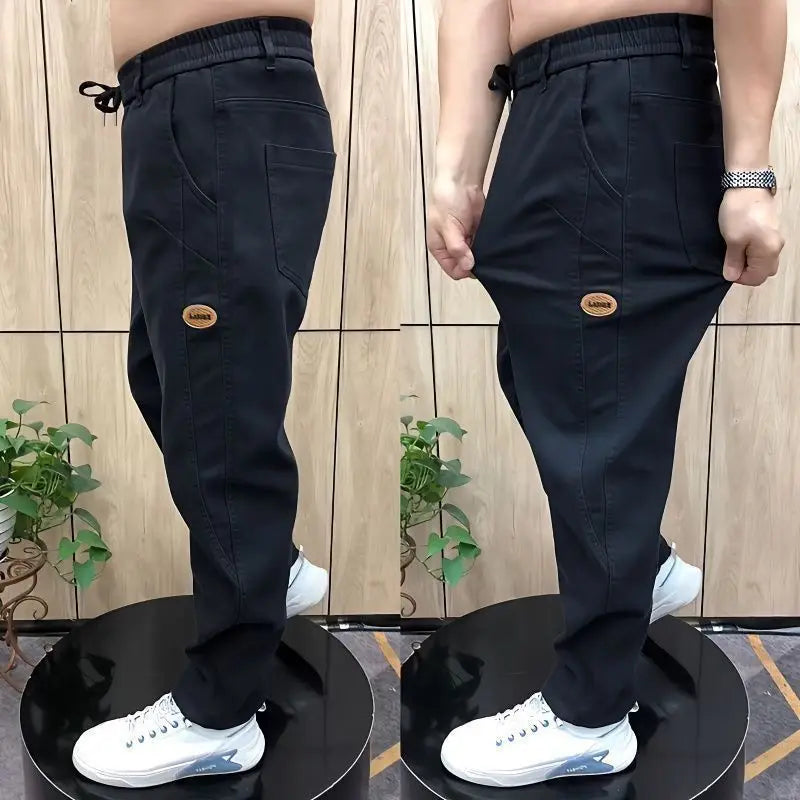 Autumn Pants Men's Jeans Men's Trousers Loose Versatile Autumn Winter High-waist Middle-aged Stretch Harem Pants
