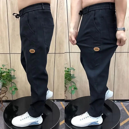 Autumn Pants Men's Jeans Men's Trousers Loose Versatile Autumn Winter High-waist Middle-aged Stretch Harem Pants