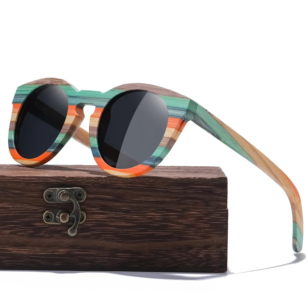 Natural Bamboo And Wooden Sunglasses VIP Manual Polarized Glasses Luxury Brand Environmental Degradable Glasses Gift Box