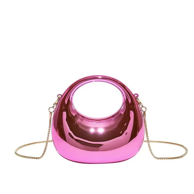 Mini Acrylic Dinner Bag Women's Crossbody Chain Handbag New Arrival Elegant Folded Underarm Bag with Magnetic Buckle Clutch