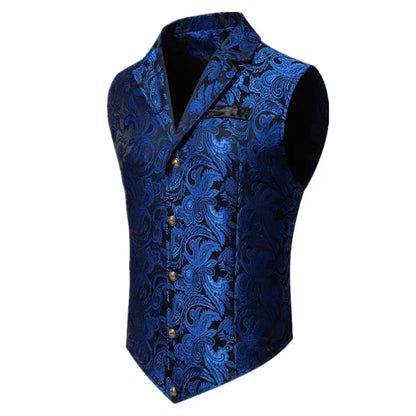 New Men Jacquard Suit Vest Loose Tops Red / Green  / Blue / Pink Fashion Male Wedding Prom Party Luxury Dress Waistcoat