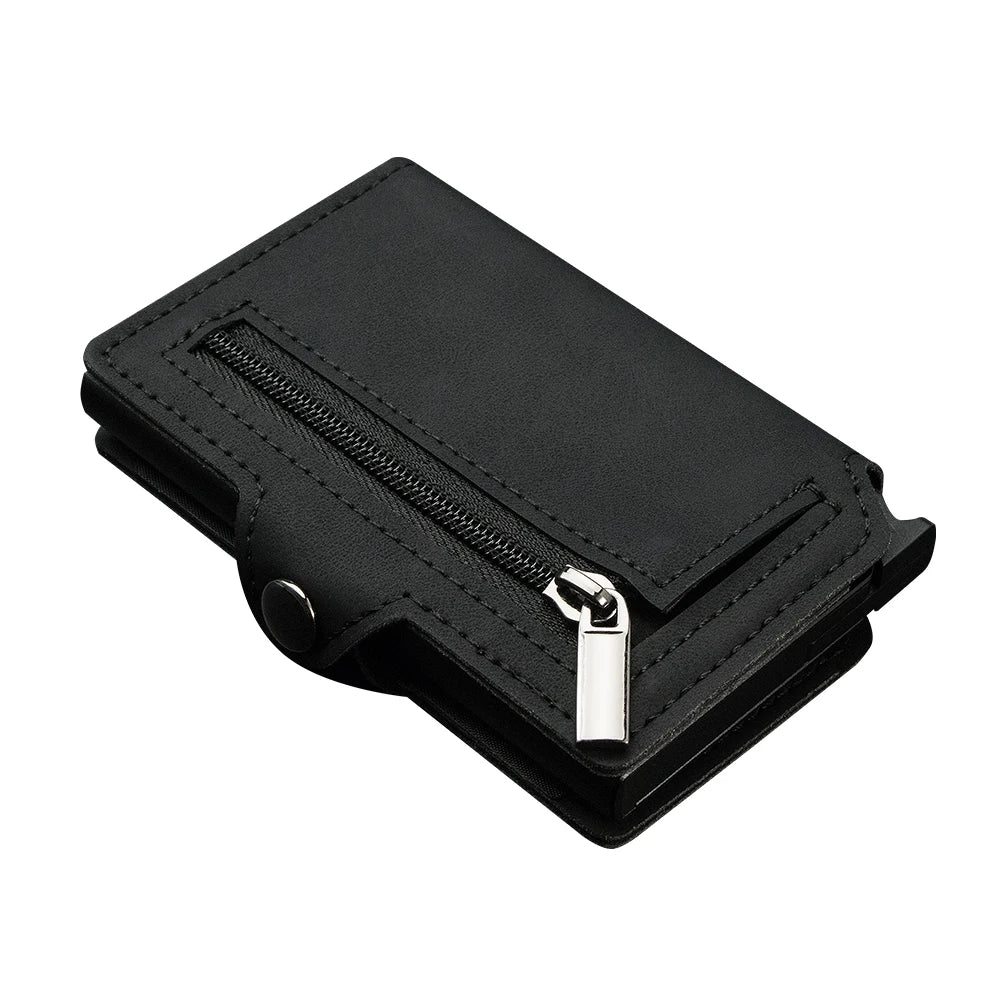 Men Card Holder Premium Leather Credit Card Wallet Small Bag Slim Minimalist Pop Up Cardholder Case with Coin Purse