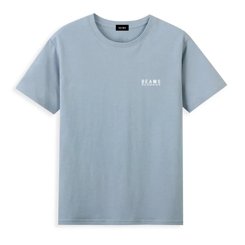 Japan Exports 25ss High-Quality Cotton T-Shirt Embroidered Logo Tees Couple Loose Short Sleeve Summer Casual O-Neck Tops