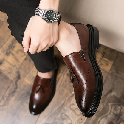 Brand Mens Leather Office Flats Wedding Banquet Luxury Loafers Comfortable Designer Oxfords Business Formal Korean Shoes for Men