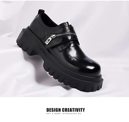 2026 New Derby men's leather shoes Thick bottomed British style design Leisure Party Business Office Luxury adult shoes