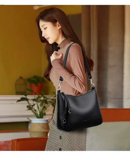New Luxury Designer Handbag Solid Color PU leather Women Shoulder Bag Casual Crossbody Bags for Women New Zipper Messenger Bag