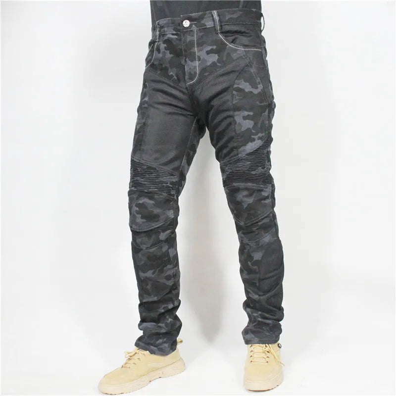 New PK719 Upgrade Model Motorcycle Summer Riding Jeans With Breathable Net Knight CE Certification Equipment Anti-fall Pants