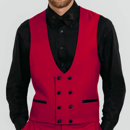 Men Vest Royal Blue Double Button Solid Waistcoat For Wedding Birthday Banquet Party Business Work Daily Casual Men Suit Vest