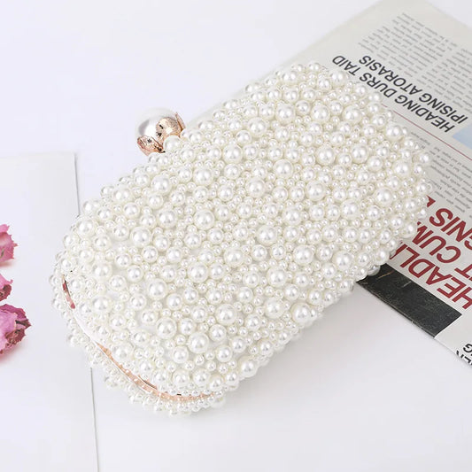 Luxury Wedding Evening Dress Bag Chain Shoulder Bag Women's Pearl Wallet Women's Party Handbag Fashion Designer Brand Purse