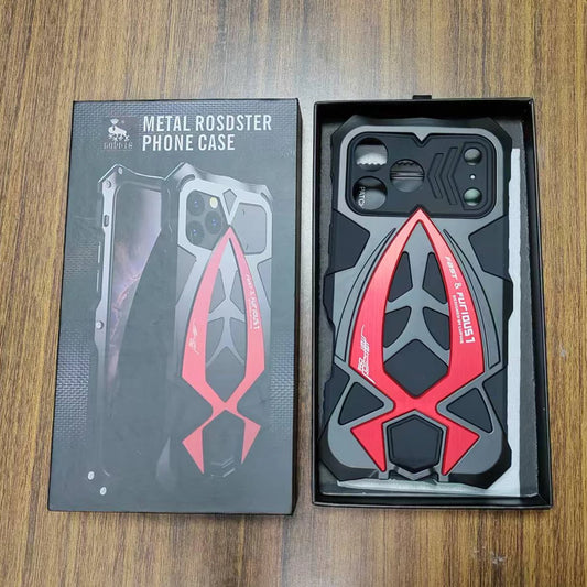 For iPhone 17 Pro Max Luphie Rugged Phone Case Armor Shockproof Metal Funda TPU Shell Bumper Cover Net 120g