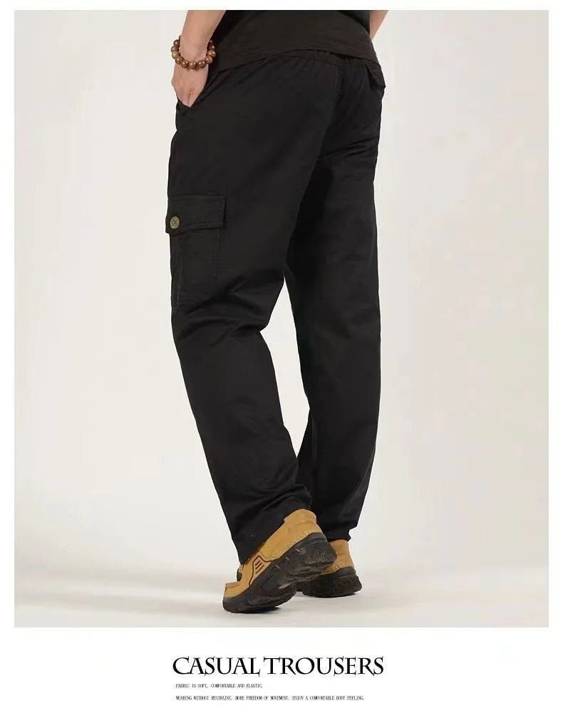 6XL Winter Men Fleece Pants Large size Mens Cargo Pants Trousers  Men Sports Sweatpants Thicken Style Trousers Jogger Pants Male