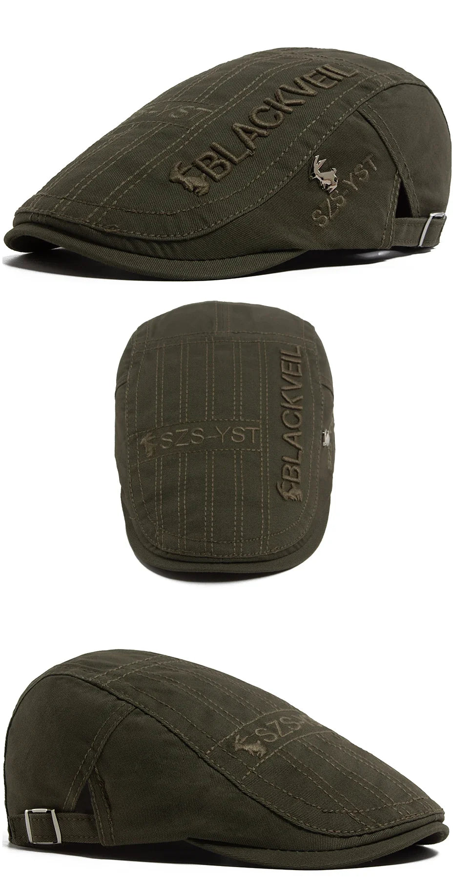Men Beret Fashion Rabbit Embroidery Flat Caps Spring Summer Visor For Male Fashion Vintage Newsboy Cap Casual Berets Adjustable