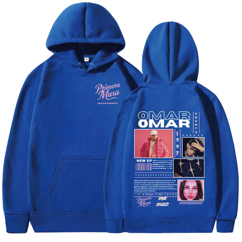 Omar Courtz Primera Musa Album Tour Merch Hoodies Men's Women Fashion Hooded Sweatshirts Hip Hop Oversized Pullovers Streetwear