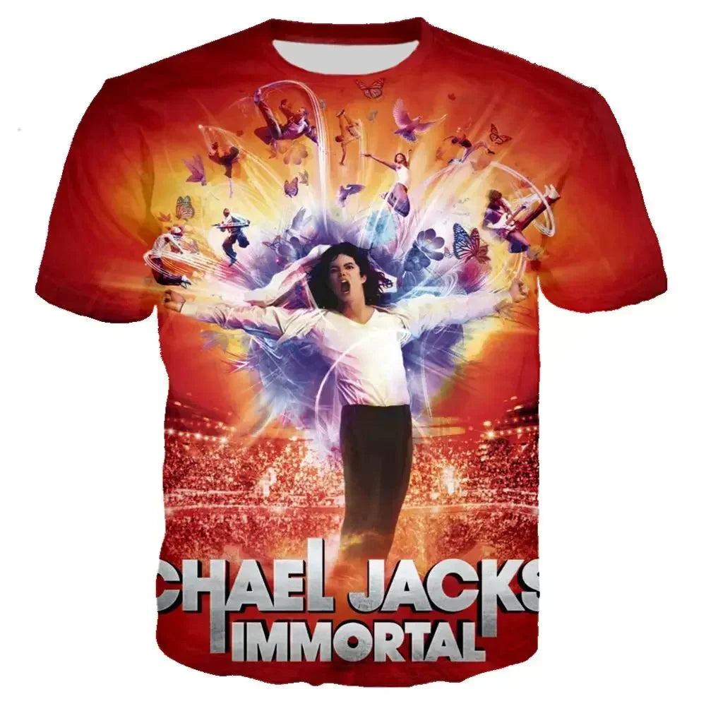 Michael Jackson Printed 3D T-shirt Unisex Summer Casual Streetwear Hip Hop Short Sleeve Fashion Harajuku Oversized Tops