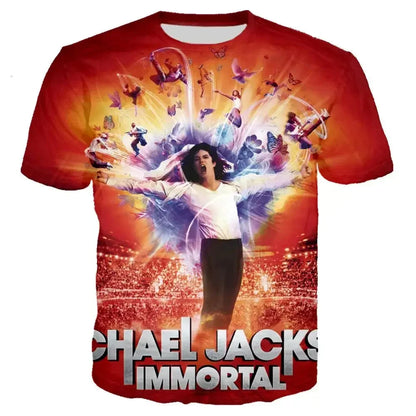 Michael Jackson Printed 3D T-shirt Unisex Summer Casual Streetwear Hip Hop Short Sleeve Fashion Harajuku Oversized Tops