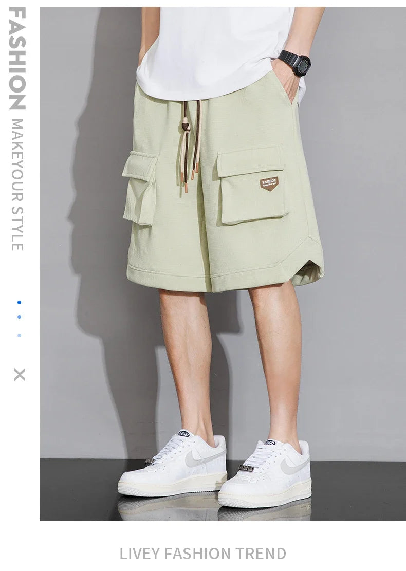 2024 Mens Shorts Summer Knee Length Casual Bermuda Male Y2k Sport Basketball Loose Cool Oversize Big Size Fashion Breeches Black