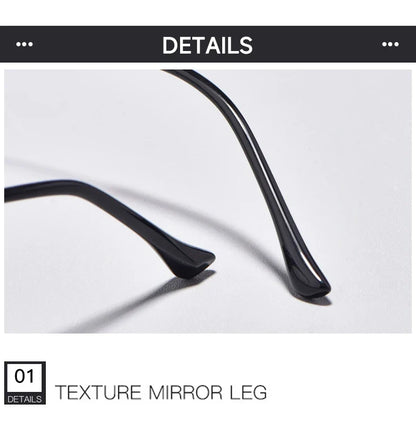 New Titanium Rectangular Classic Business Half-rim Anti-blue Light Reading Glasses Men's Customizable Prescription 8017JX