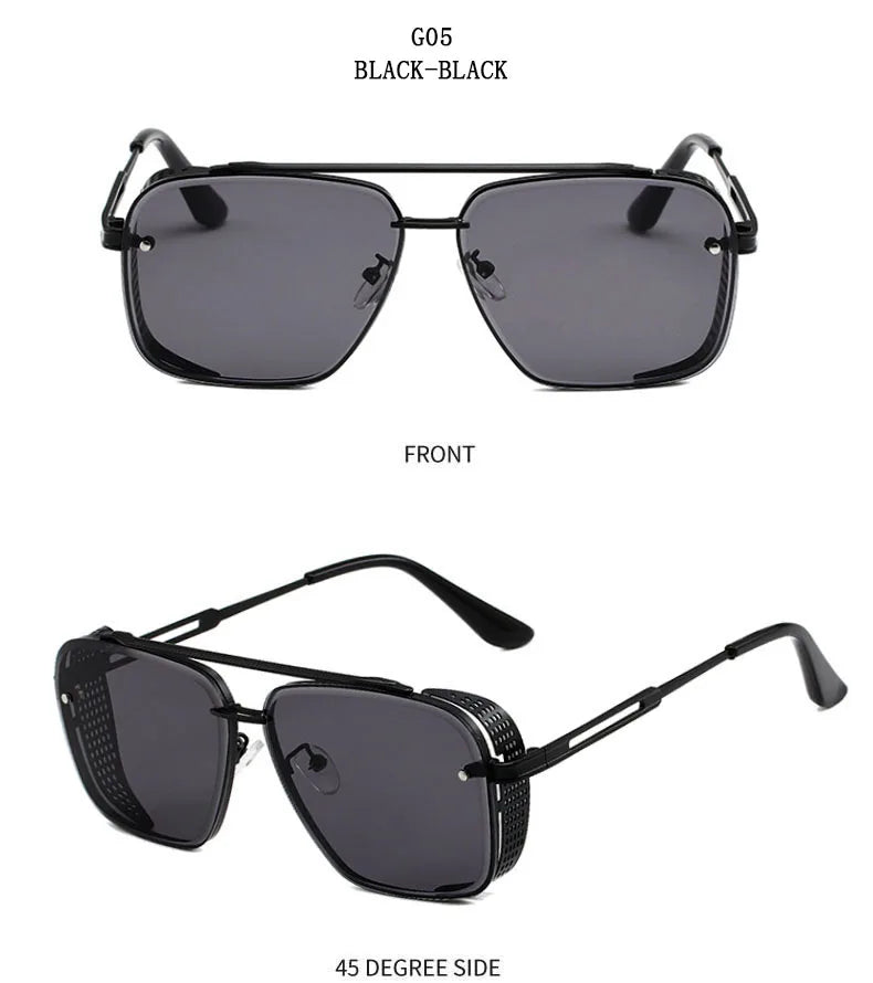 New Punk Square Sunglasses For Men Vintage Fashion Glasses Retro Steampunk Sunglasses Women Trendy Gafas De Sol Hombre Zonnebril