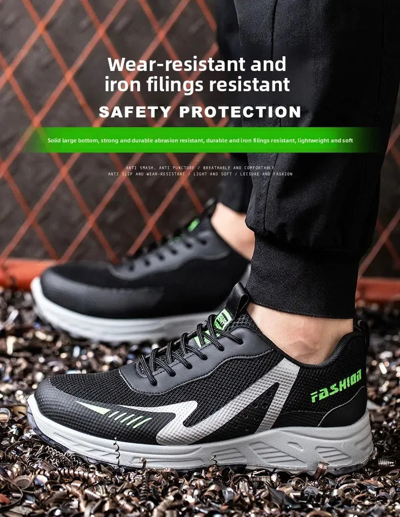 Fashion Insulation 6KV Plastic Toe Cap Labor Protection Shoes Anti Nail Indestructible Work Safety Boots Sneakers Male Footwear