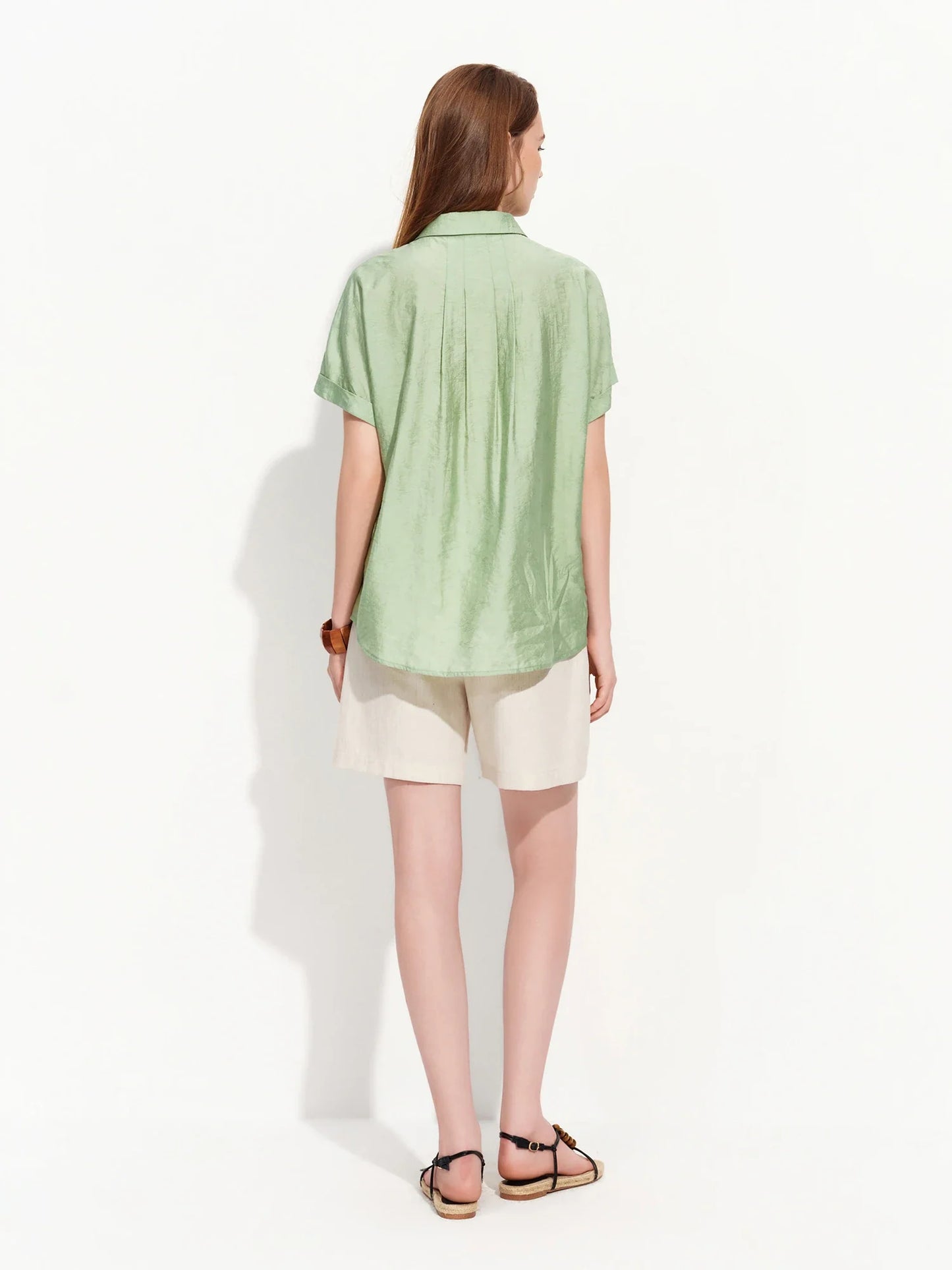 2026 Summer Women‘s Asymmetric Drop Shoulder Blouse, Notched Collar Short Sleeve Shirt for Relaxed Designer Style Top
