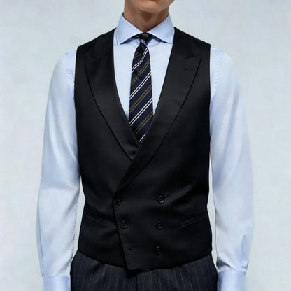 Men Vest Pink Double Breasted With Lapel Solid Waistcoat For Wedding Banquet Business Work Office Casual Daily Men Suit Vest